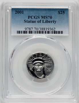 2001 $25 Quarter-Ounce Platinum Eagle PCGS MS70