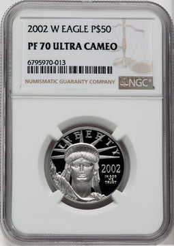 2002-W $50 Half-Ounce Platinum Eagle NGC PF70