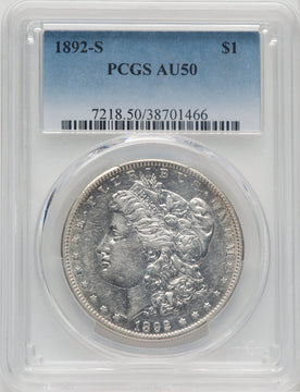 1892-S $1 Morgan Dollar PCGS AU50
