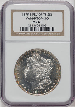 1879-S $1 VAM 9 Reverse of 1878 Morgan Dollar NGC MS61