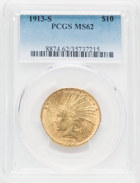 1913-S $10 Indian Eagle PCGS MS62