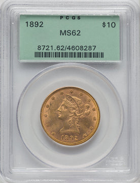 1892 $10 Liberty Eagle PCGS MS62