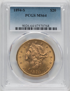 1894-S $20 Liberty Double Eagle PCGS MS64 (171373815)