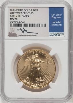 2017-W $50 Gold Eagle Burnished First Strike NGC MS70
