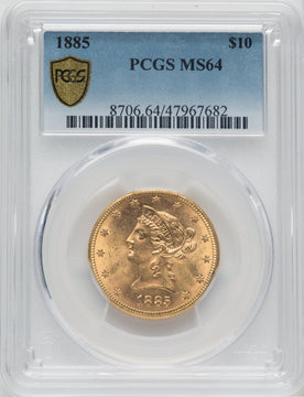 1885 $10 Liberty Eagle PCGS MS64