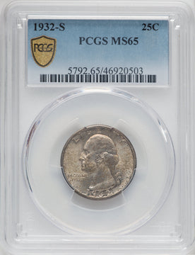 1932-S 25C Washington Quarter PCGS MS65