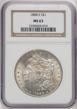 1888-S $1 Morgan Dollar NGC MS63