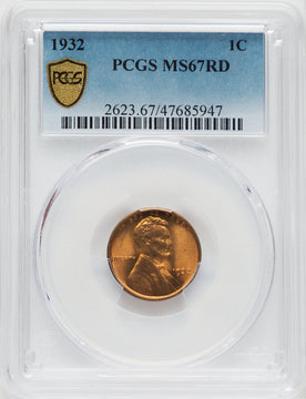 1932 1C RD Lincoln Cent PCGS MS67
