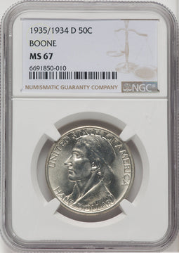 1935/34-D 50C Boone Commemorative Silver NGC MS67
