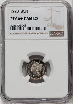 1880 3CN CA Proof Three Cent Nickel NGC PR66+
