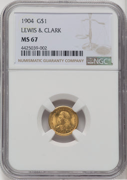 1904 G$1 Lewis and Clark Commemorative Gold NGC MS67