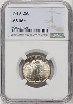 1919 25C Standing Liberty Quarter NGC MS66+