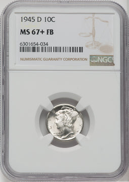 1945-D 10C FB Mercury Dime NGC MS67+