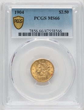 1904 $2.50 Liberty Quarter Eagle PCGS MS66