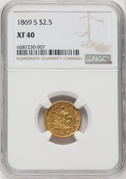 1869-S $2.50 Liberty Quarter Eagle NGC XF40