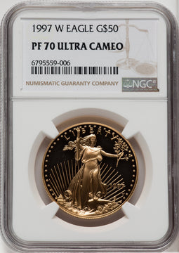 1997-W $50 One-Ounce Gold Eagle NGC PF70