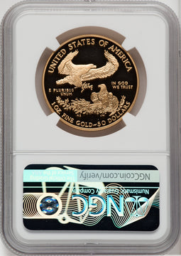 2005-W $50 One-Ounce Gold Eagle Brown Label NGC PF70