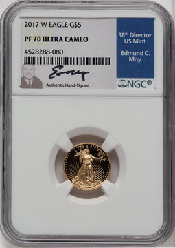 2017-W Gold American Eagle 4-Coin Set NGC PF70 Ed Moy Signed