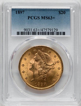 1897 $20 Liberty Double Eagle PCGS MS63+