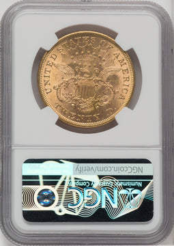 1875 $20 Liberty Double Eagle NGC AU58
