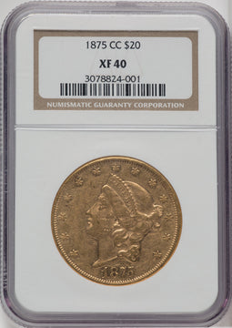 1875-CC $20 Liberty Double Eagle NGC XF40