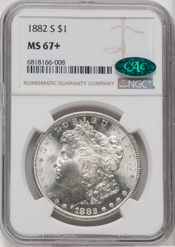 1882-S $1 CAC Morgan Dollar NGC MS67+