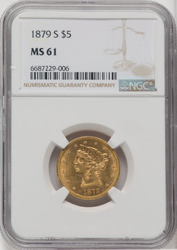 1879-S $5 Liberty Half Eagle NGC MS61