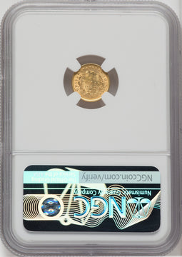 1852 G$1 Gold Dollar NGC MS64+