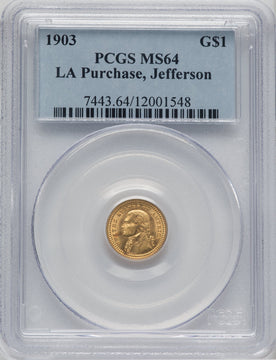 1903 G$1 JEFF Commemorative Gold PCGS MS64