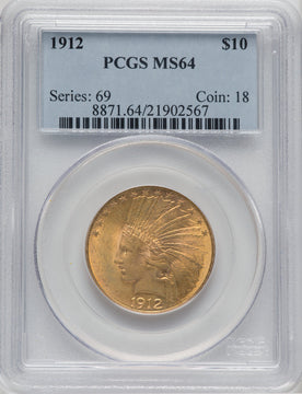 1912 $10 Indian Eagle PCGS MS64
