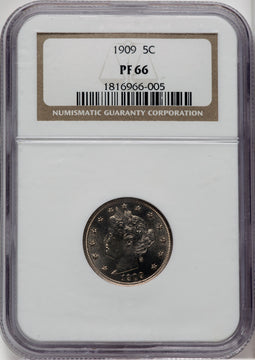 1909 5C Proof Liberty Nickel NGC PR66