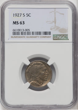 1927-S 5C Buffalo Nickel NGC MS63
