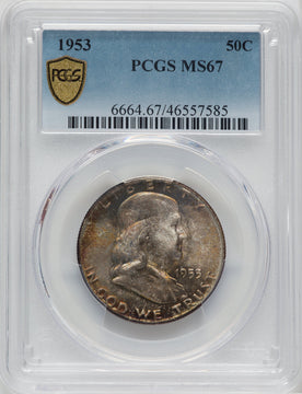 1953 50C Franklin Half Dollar PCGS MS67
