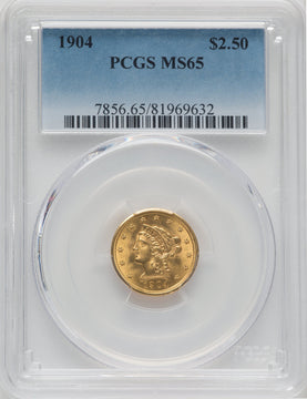 1904 $2.50 Liberty Quarter Eagle PCGS MS65