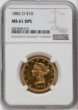 1882-O $10 PL Liberty Eagle NGC MS61