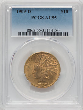 1909-D $10 Indian Eagle PCGS AU55