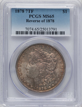 1878 7TF $1 Reverse of 1878 Morgan Dollar PCGS MS65