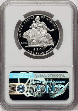 2004-W P$100 One-Ounce American Platinum Eagle Statue of Liberty Brown Label NGC PF70