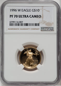 1996-W $10 Quarter-Ounce Gold Eagle NGC PF70