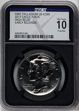 2017 $25 Palladium High Relief First Strike NGCX MS10