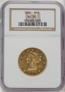 1856 $10 Liberty Eagle NGC AU55