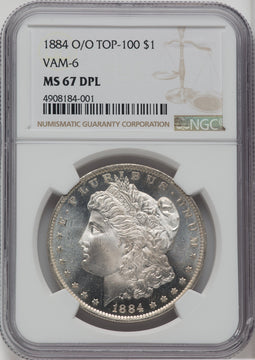 1884-O/O $1 VAM 6 DM Morgan Dollar NGC MS67