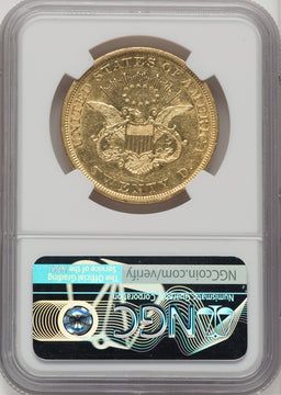 1850 $20 Liberty Double Eagle NGC AU53