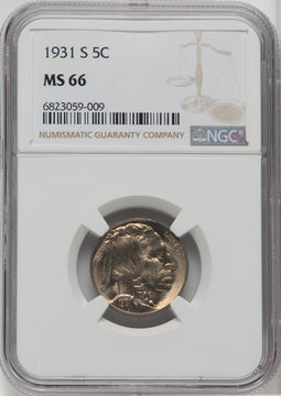 1931-S 5C Buffalo Nickel NGC MS66
