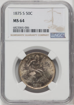 1875-S 50C Seated Half Dollar NGC MS64 (517913055)
