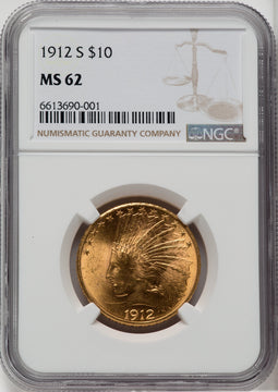 1912-S $10 Indian Eagle NGC MS62