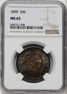 1899 50C Barber Half Dollar Details NGC MS65