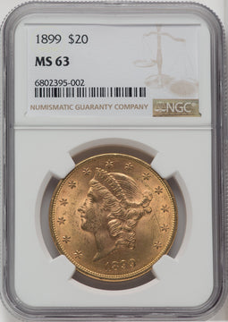 1899 $20 Liberty Double Eagle NGC MS63 (171384267)