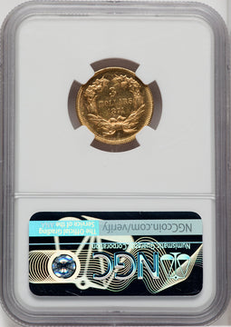 1874 $3 PL Three Dollar Gold Pieces NGC MS61 John Boehner Signed