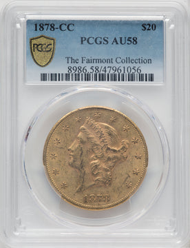 1878-CC $20 Liberty Double Eagle PCGS AU58